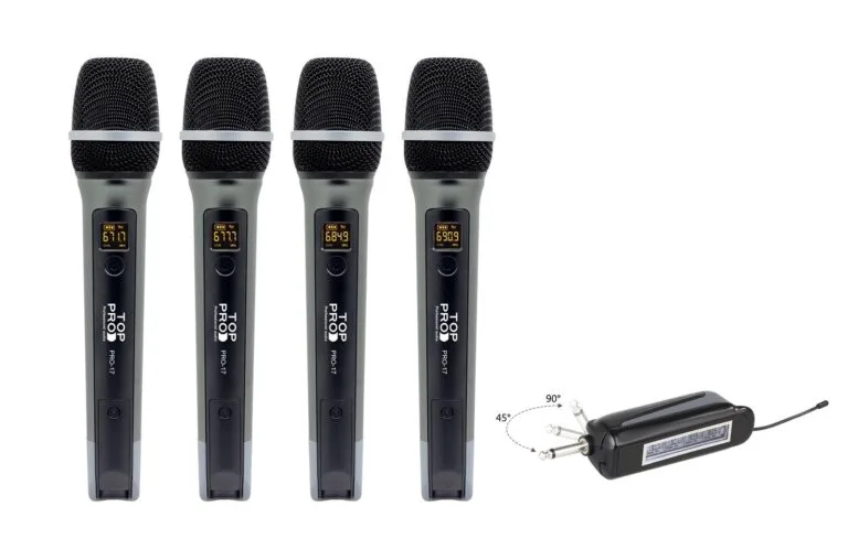 TOP PRO 4×1 HAND WIRELESS MICROPHONE PRO-17