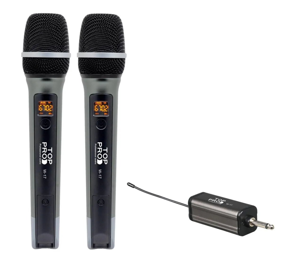 TOP PRO W-17 DUAL WIRELESS HAND MICROPHONE