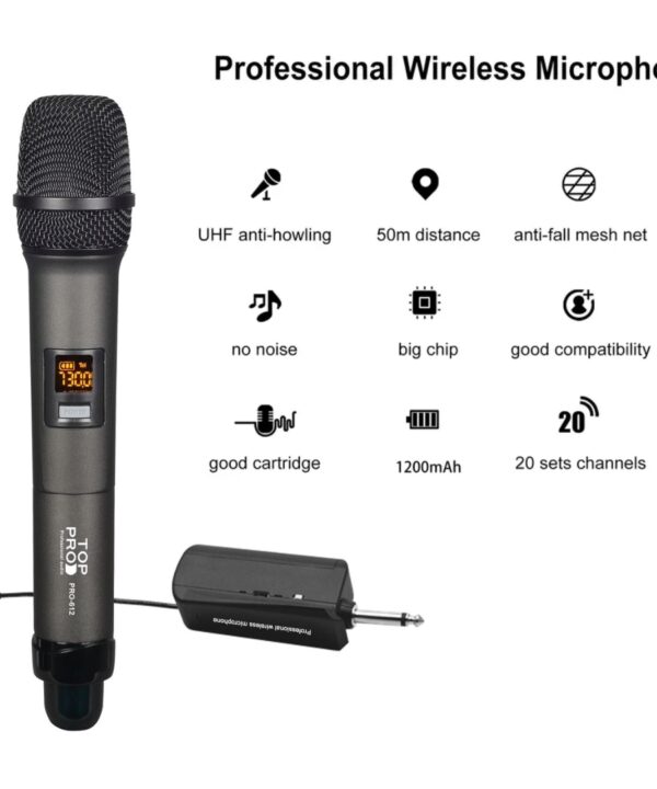 TOP PRO WIRELESS HAND MICROPHONE PRO-612