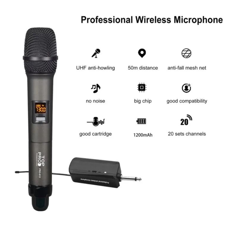 TOP PRO WIRELESS HAND MICROPHONE PRO-612