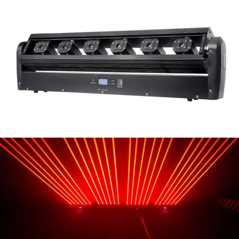 TOP PRO 6 HEAD RED COLOR DJ MOVING LASER LIGHT