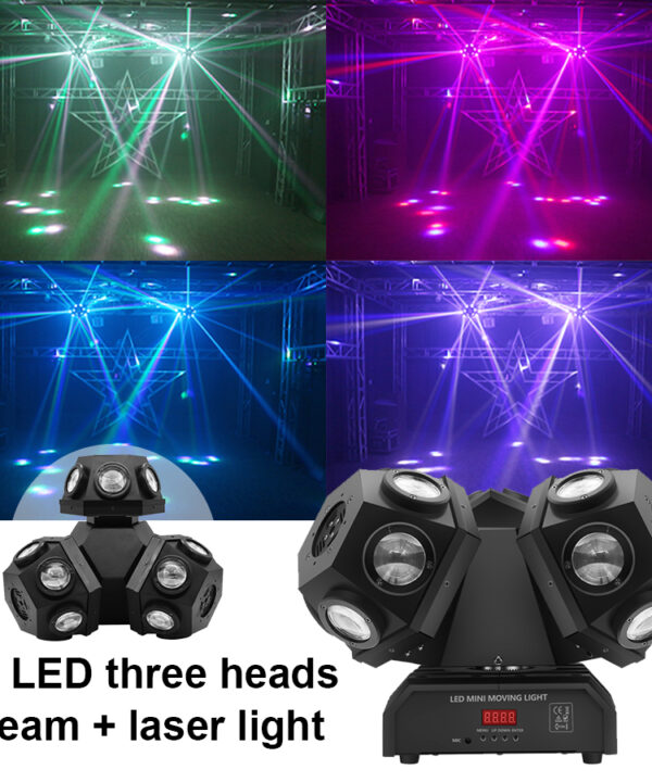 TOP PRO LED 3 Heads Moving Head laser Stage Light