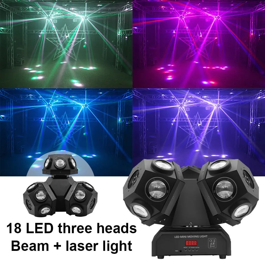 TOP PRO LED 3 Heads Moving Head laser Stage Light