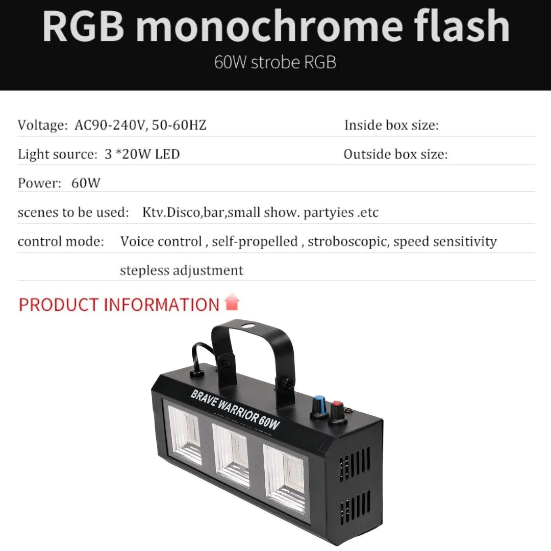 TOP PRO RGB MINI LED STROBE LIGHT 60W
