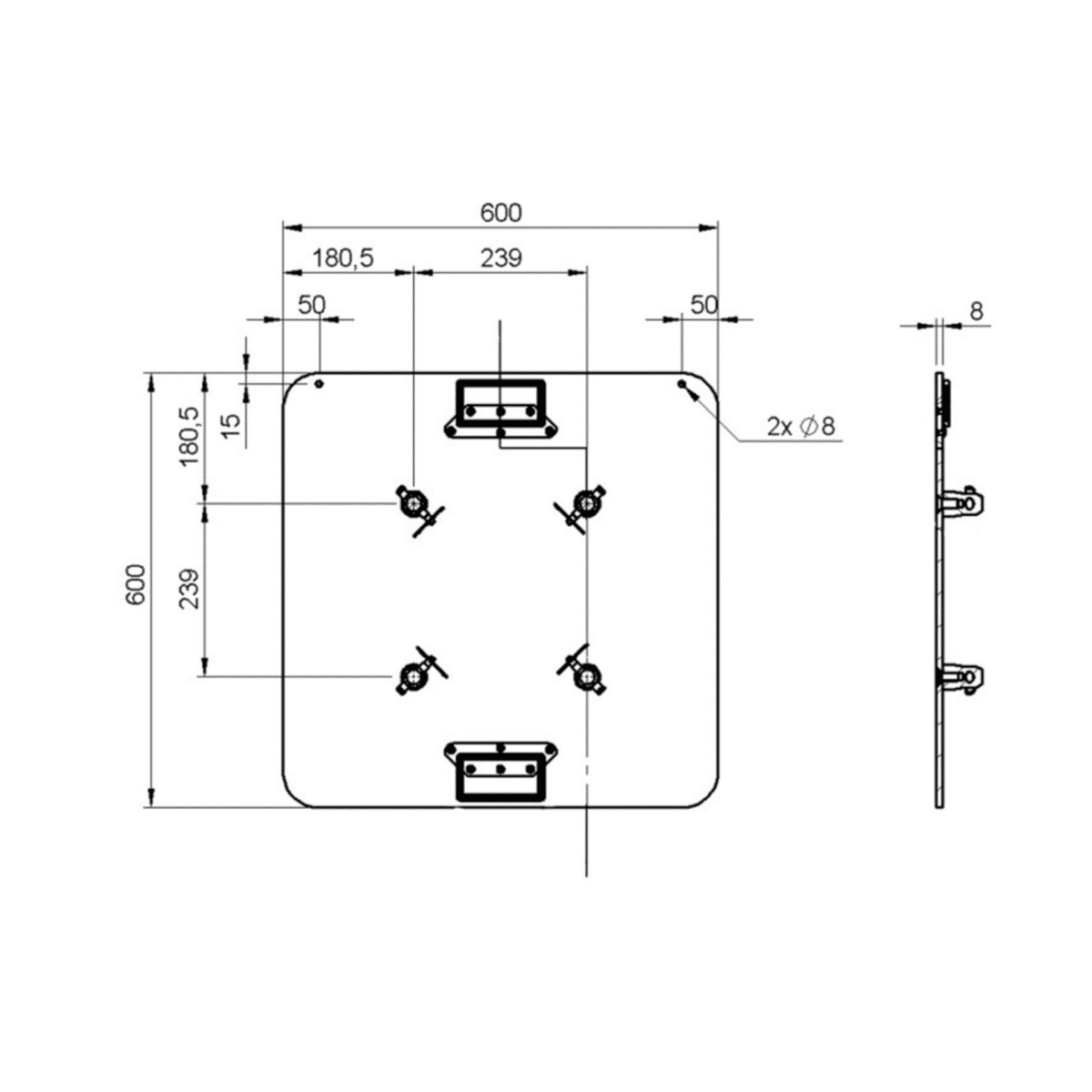 TOP PRO Truss Aluminum Base Plate