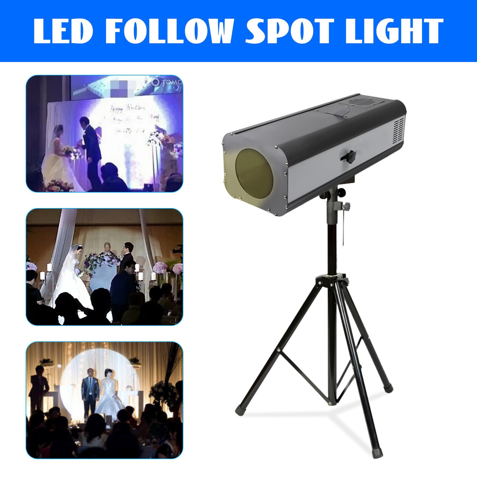 LED Follow Spot Light 380W With Flight Case