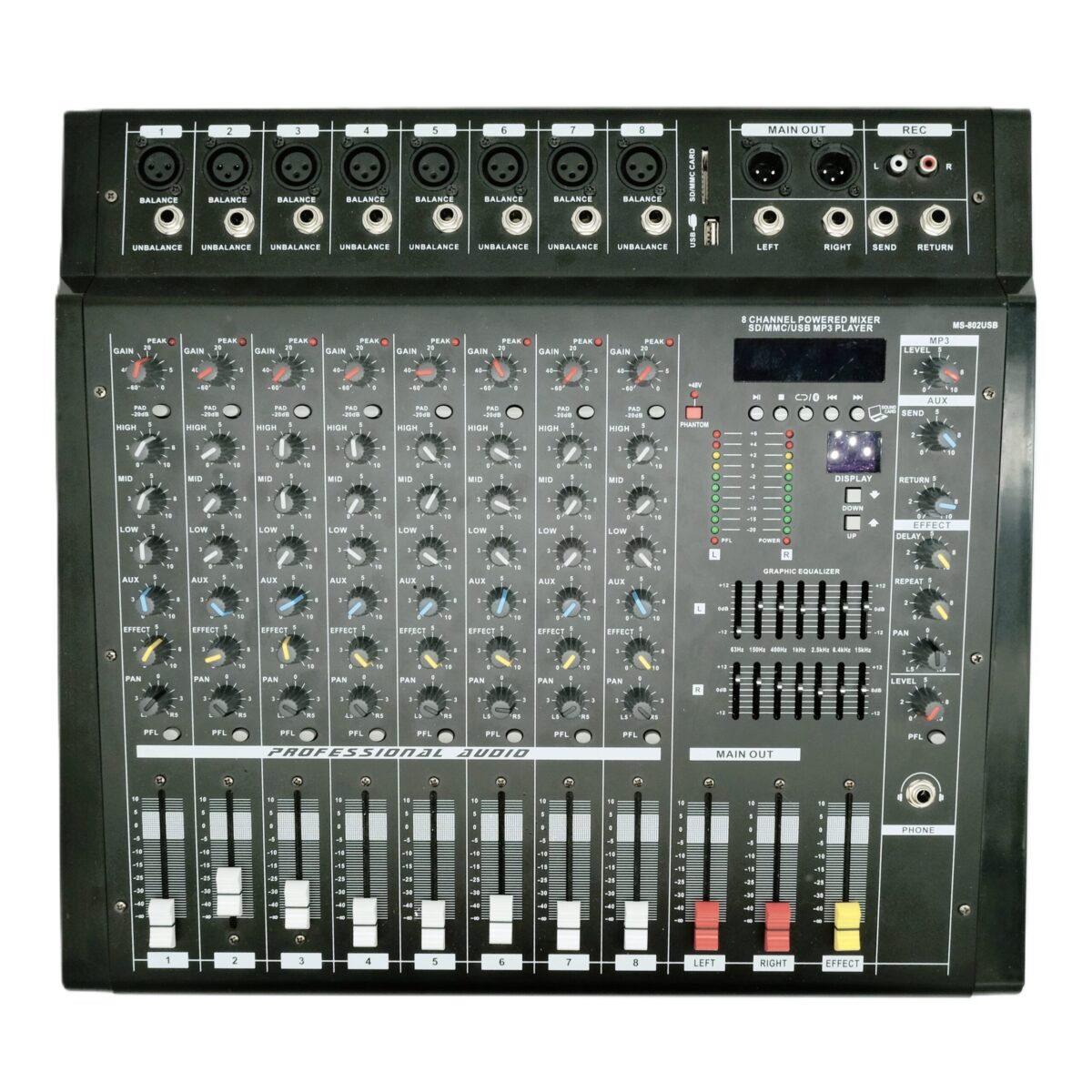 TOP PRO 8 CHANNEL AUDIO POWER MIXER