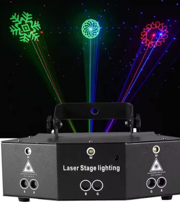 TOP PRO Pattern Flash RGB Animation Laser Light 9 Lens