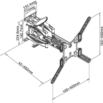 TOP PRO P5 Wall Mount TV Stand Full Motion For 32 to 70 Inch TVs - Image 5